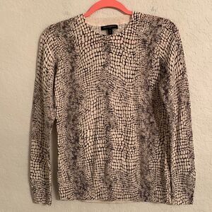 Banana Republic Cotton Reptile Print Long Sleeve Crew Neck Sweater Size M